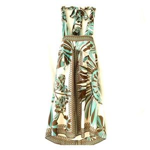 Max and Cleo Teal and Brown Dress